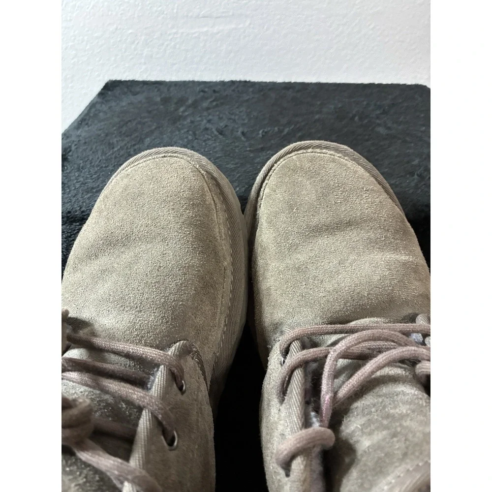 UGG Neumel Chukka Boots/Shoes Mens Size 6 Chestnut Gray Suede Wool Lined Mid Top